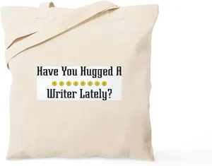CafePress Hugged Writer Tote Bag Reusable Natural Beige Canvas Shopping Bag