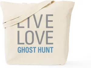 CafePress Live Love Ghost Hunt Tote Bag Reusable Natural Beige Canvas Shopping Bag