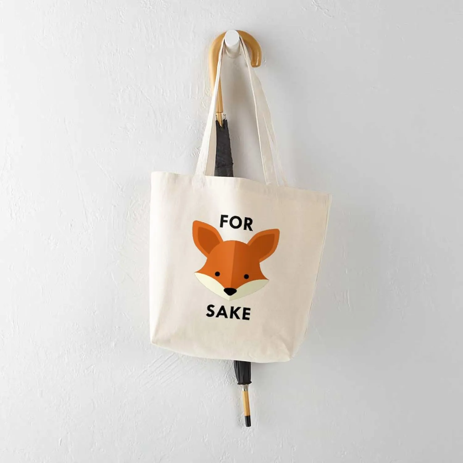 CafePress Oh! For Fox Sake Tote Bag Reusable Natural Beige Canvas Shopping Bag