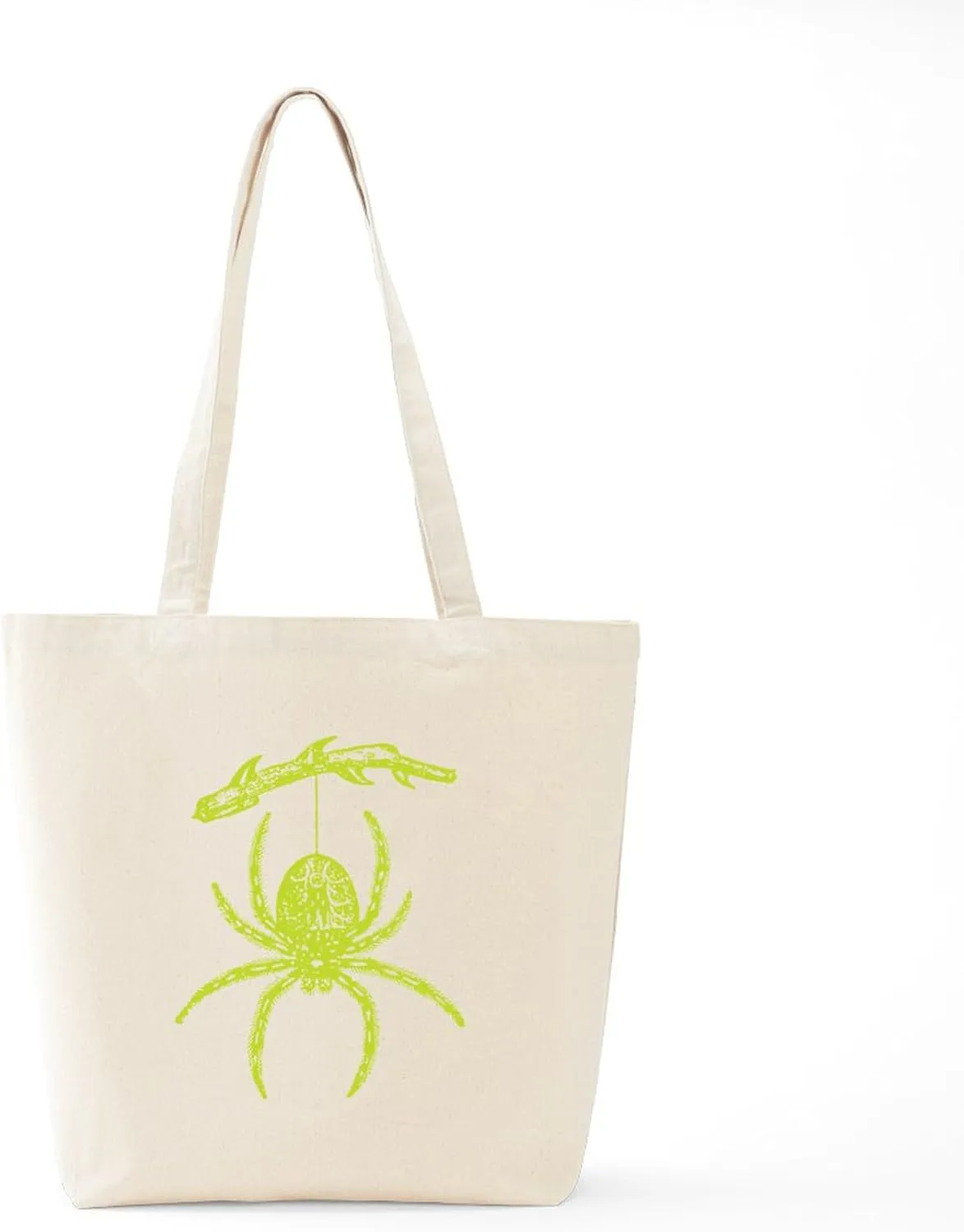 CafePress Poison Green Spider Tote Bag Reusable Natural Beige Canvas Shopping Bag