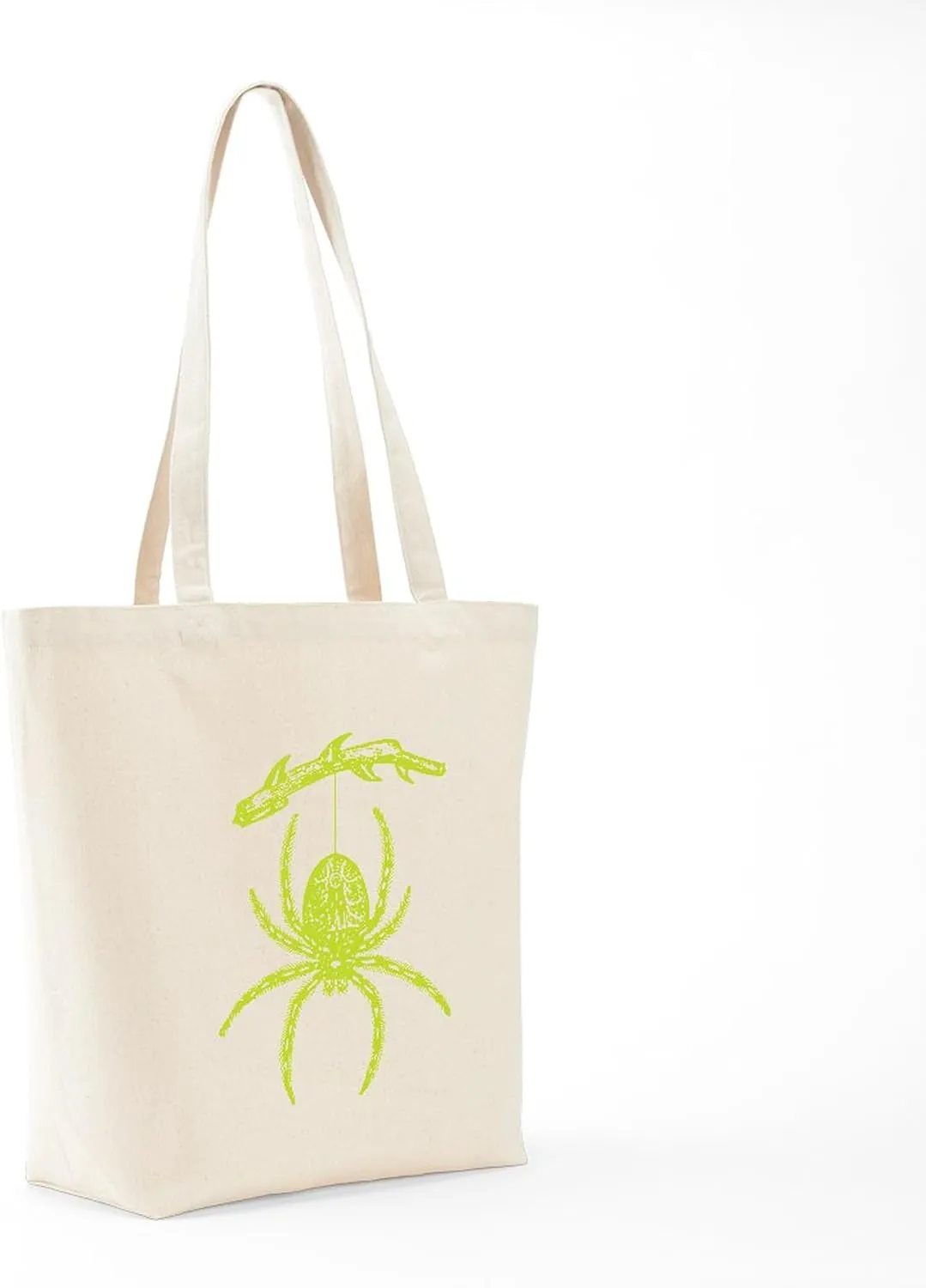 CafePress Poison Green Spider Tote Bag Reusable Natural Beige Canvas Shopping Bag