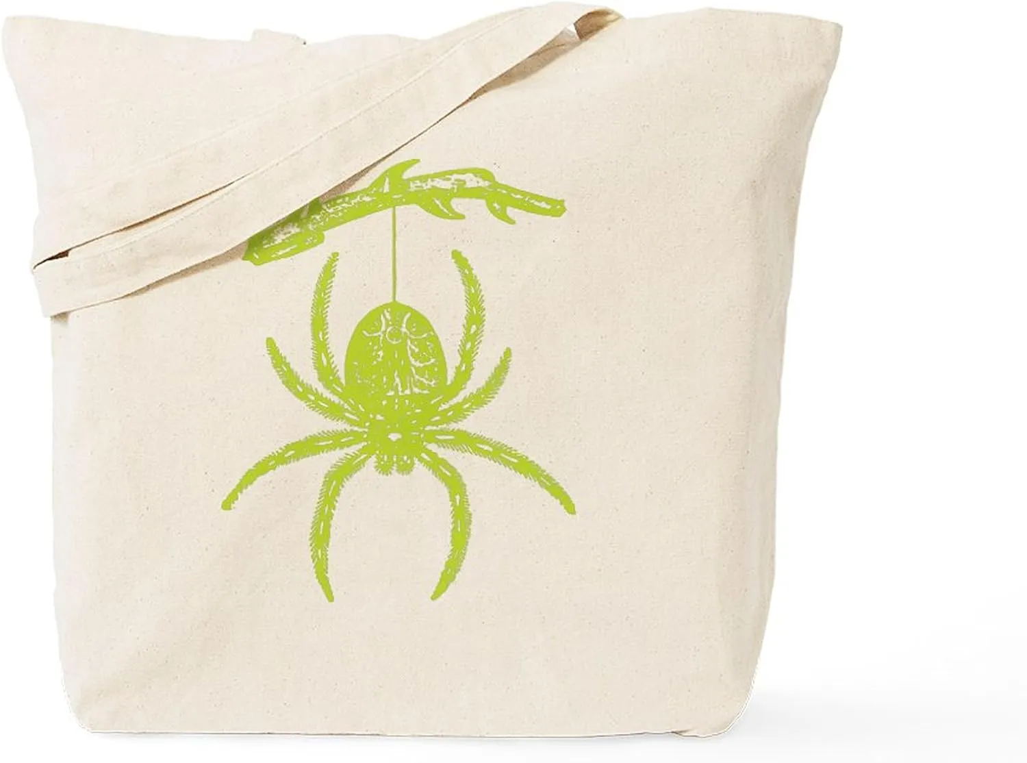 CafePress Poison Green Spider Tote Bag Reusable Natural Beige Canvas Shopping Bag