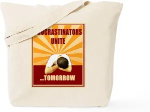 CafePress Procrastinators Unite Tomorrow Tote Bag Reusable Natural Beige Canvas Shopping Bag