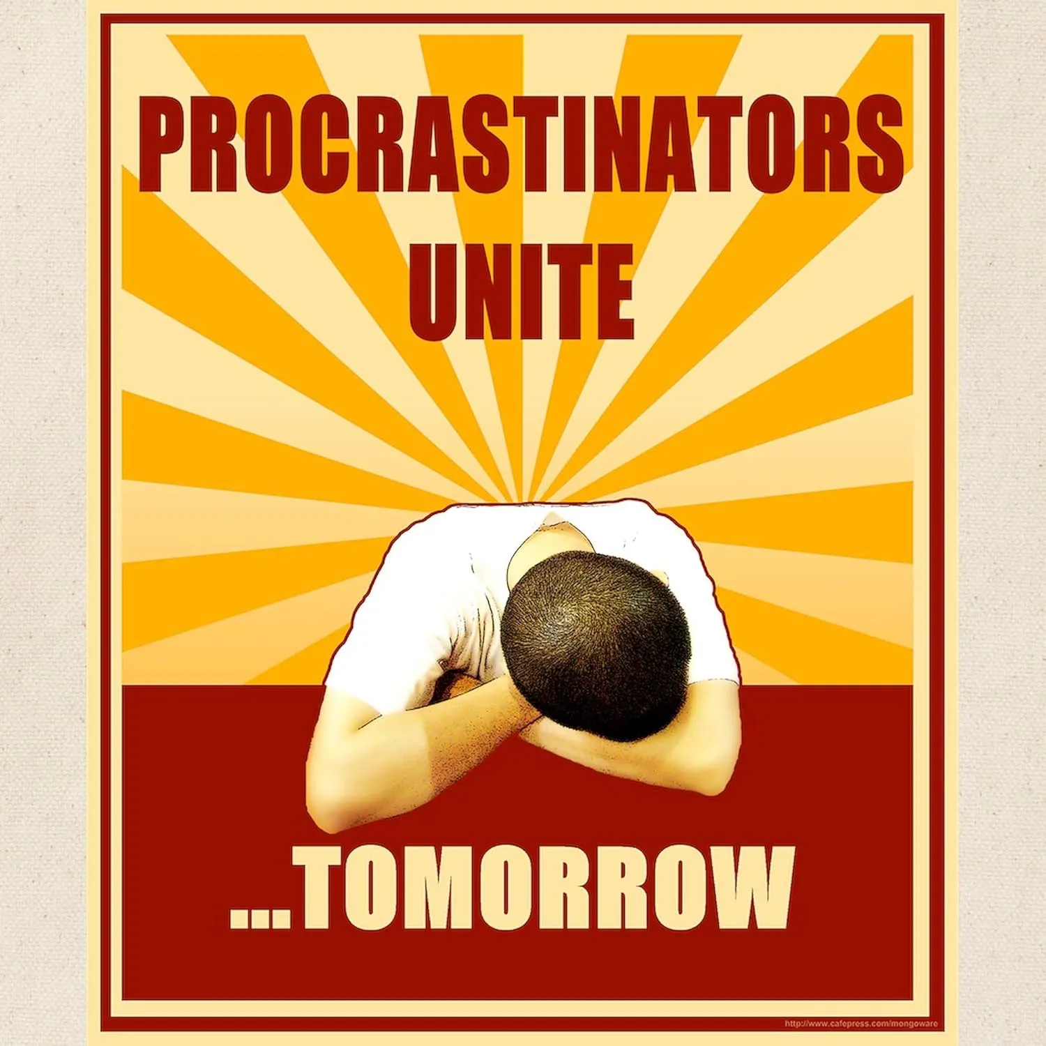 CafePress Procrastinators Unite Tomorrow Tote Bag Reusable Natural Beige Canvas Shopping Bag