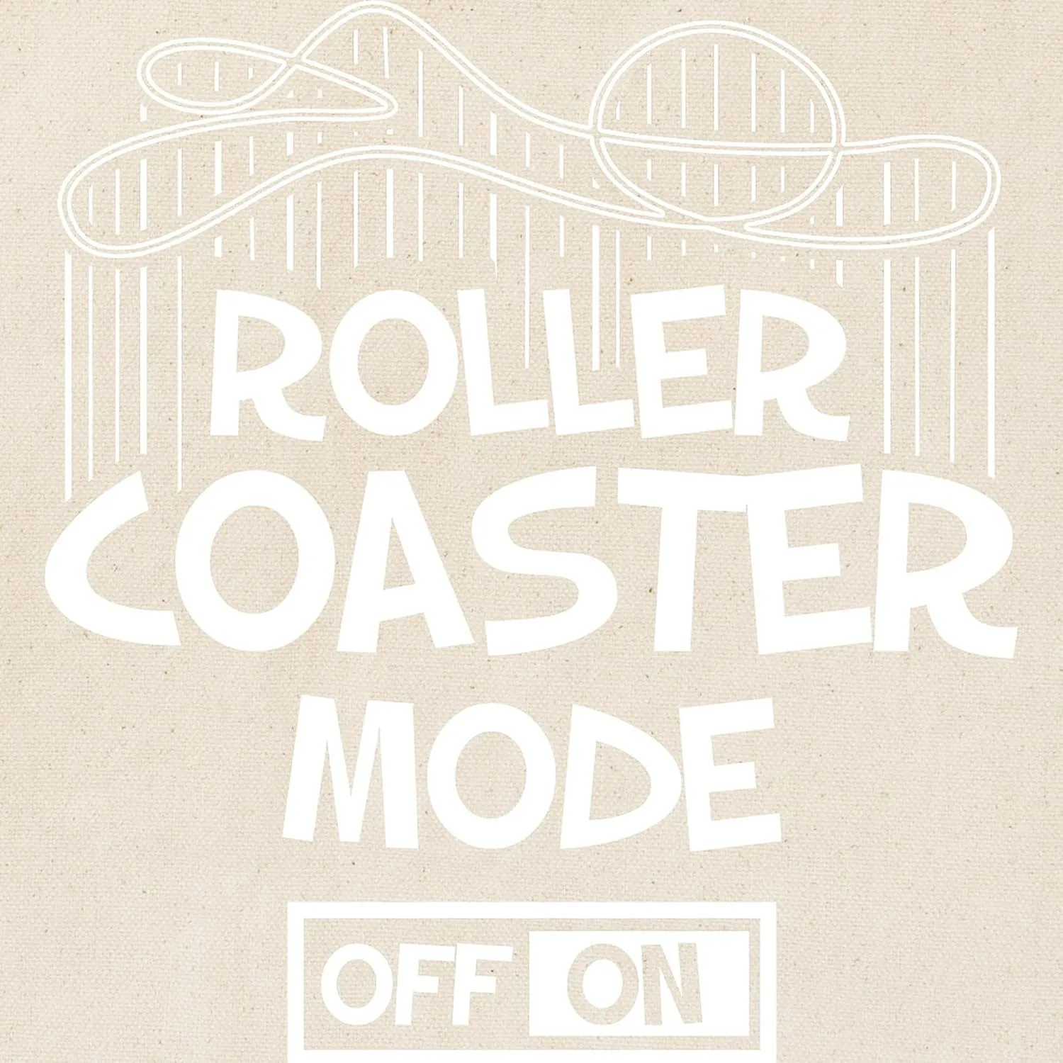 CafePress Roller Coaster Mode On Off Theme Park Rid Tote Bag Reusable Natural Beige Canvas Shopping Bag