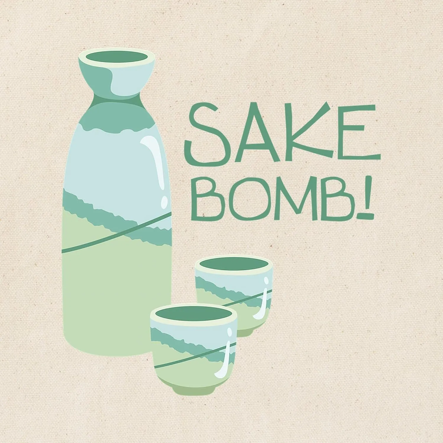 CafePress Sake Bomb Tote Bag Reusable Natural Beige Canvas Shopping Bag