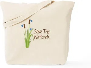 CafePress Save The Wetlands Tote Bag Reusable Natural Beige Canvas Shopping Bag