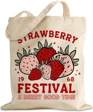 Canvas Book Tote Bag with Inner Zipper for Adults, Birthday Gift for Book Lovers