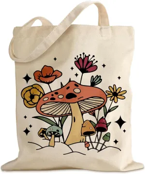 Canvas Book Tote Bag with Inner Zipper for Adults, Birthday Gift for Book Lovers