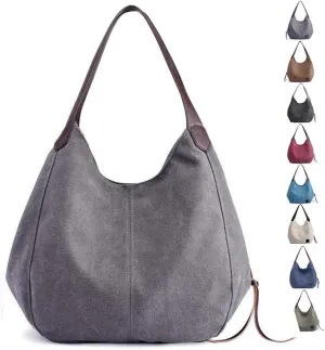 Canvas Hobo Bag Tote Handbag Shopping Shoulder Bag