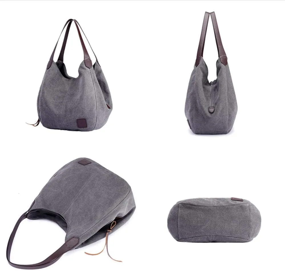 Canvas Hobo Bag Tote Handbag Shopping Shoulder Bag