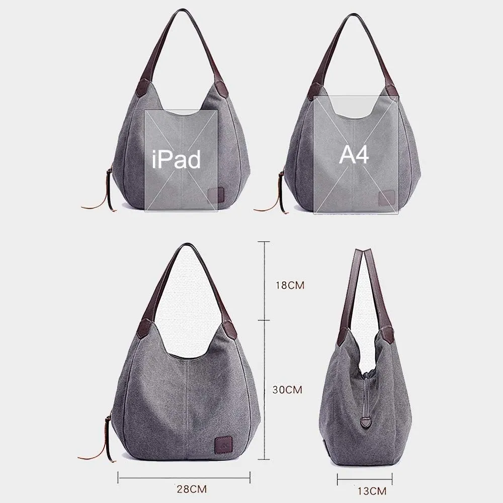 Canvas Hobo Bag Tote Handbag Shopping Shoulder Bag