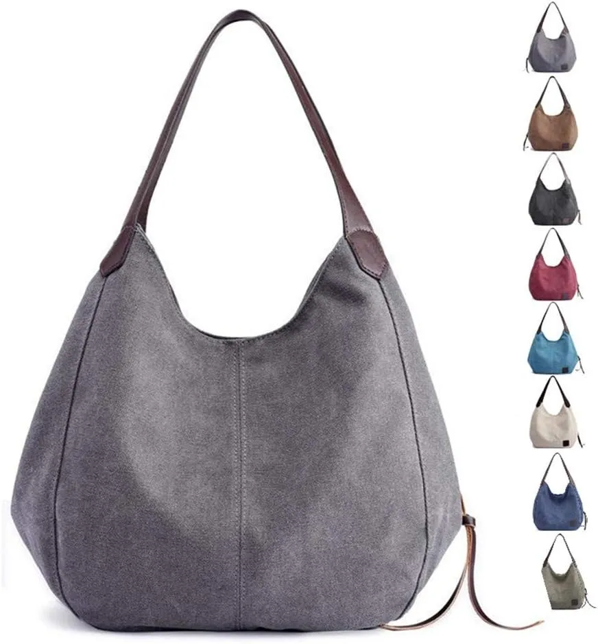 Canvas Hobo Bag Tote Handbag Shopping Shoulder Bag