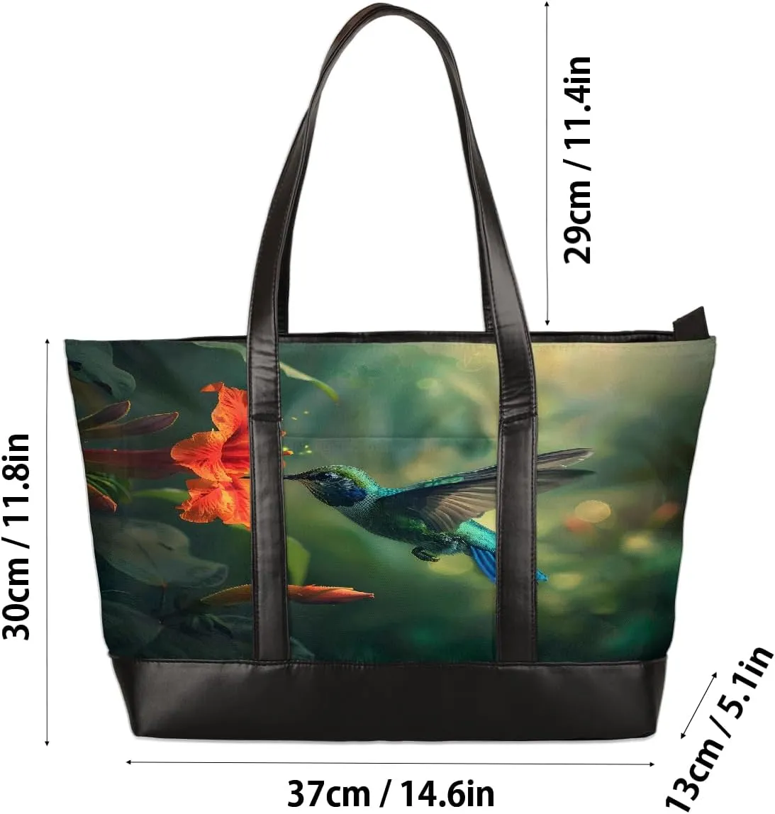 Canvas Laptop Tote Bag for Women Animal Swan Love Heart 15.6 Inch Large Capacity Computer Bag