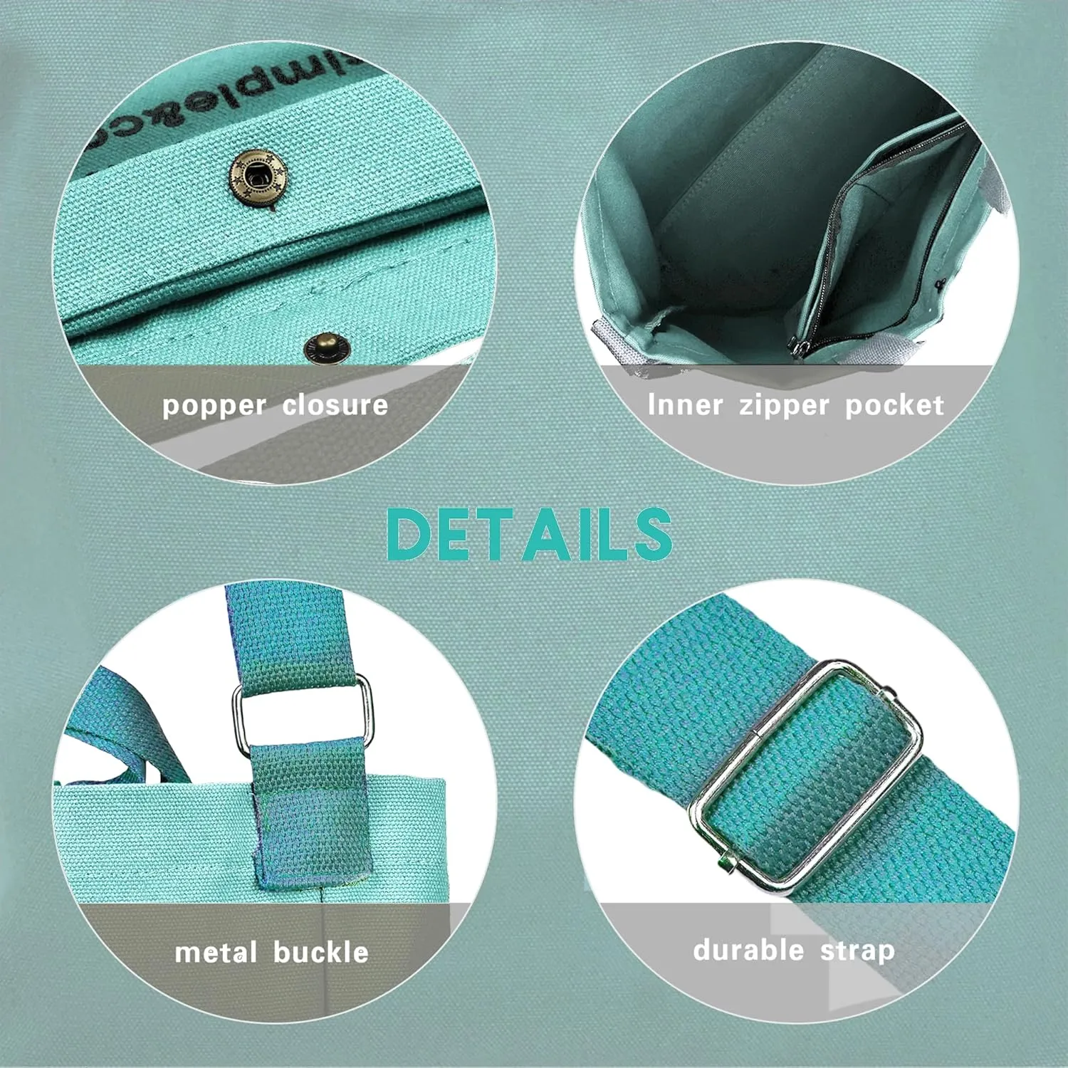 Canvas Tote Bag for Women - inside out Bag Large Canvas Crossbody Handbag Shoulder Bag for Work Travel Casual