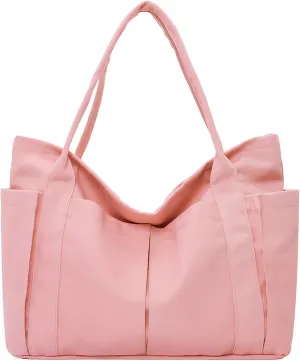 Canvas Tote Bag For Women With Pockets For Shopping Traveling Daily Commuting Beach Leisure And Fitness