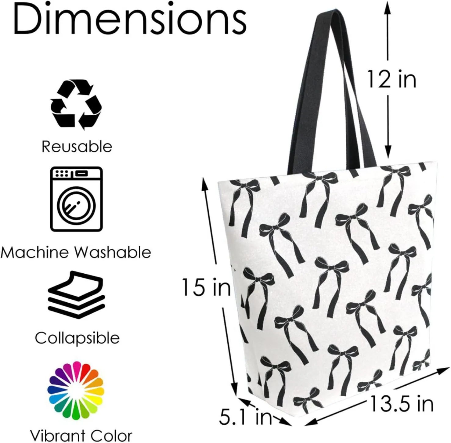 Canvas Tote Bag for Women with Zipper Pocket Reusable Grocery Shopping Bags Large Travel Shoulder Bag Handbag Bags