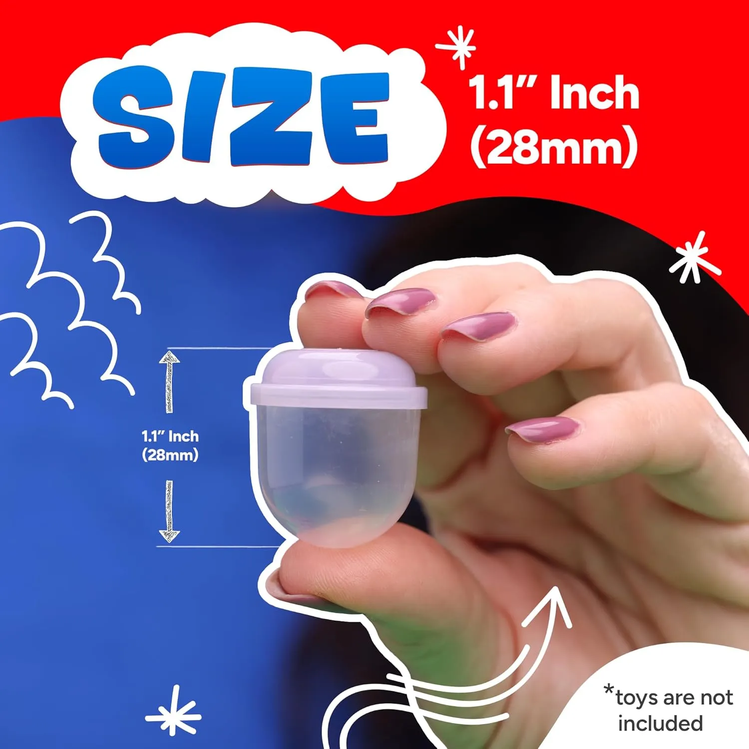 Capsule Vending Machine Translucent Acorn Capsules Empty 100 pcs 1.1 inch - Gumball Machine Capsules Bulk Party Favors Containers - Easter Basket Stuffers Gifts Pinata Stuffers DIY Craft Supplies