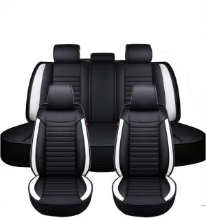 Car Seat Covers Full Set for Ligier JS50 2000-2024, Universal Fit 5 Breathable, Waterproof, Durable, with Anti - Slip Design Full Set (2 Front   Rear Bench)(White)