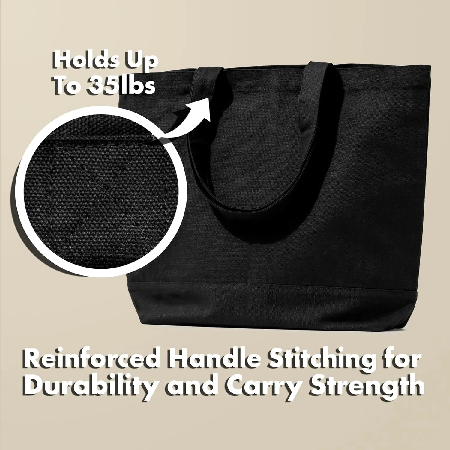 Carrywell |Not Made in China| Cotton Canvas Tote Bags, Blank Reusable Shopping Bags, Organic Cloth, Screen Print and DIY