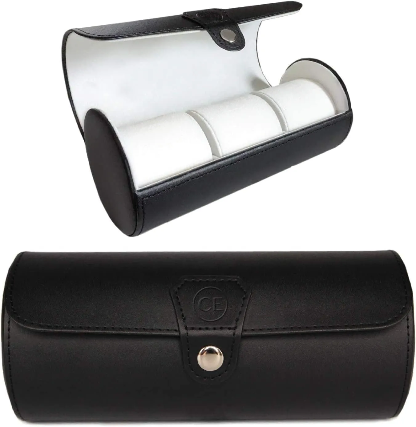 Case Elegance Travel Watch Case Roll Organizer for Men | Vegan Faux Leather Watch Display Case | Watch Display, Storage & Holder | Watch Case for Men's Watch Collection | Watch Holder for Men | Black