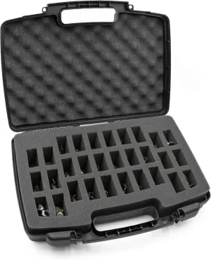 CASEMATIX Hard Shell Miniature Storage Travel Case - 30 Figurine Miniature Organizer and Miniatures Carrying Case with Foam Compatible with Roleplaying Minis
