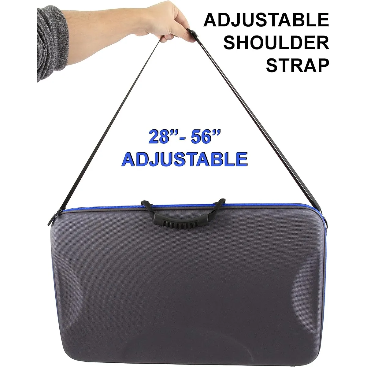 CASEMATIX Studio Mixer Case for Rode RODECaster Pro Podcast Production Studio/Podcasting Microphone/Accessories, Carry Strap and Handle Included, Case Only, Gray, Modern.