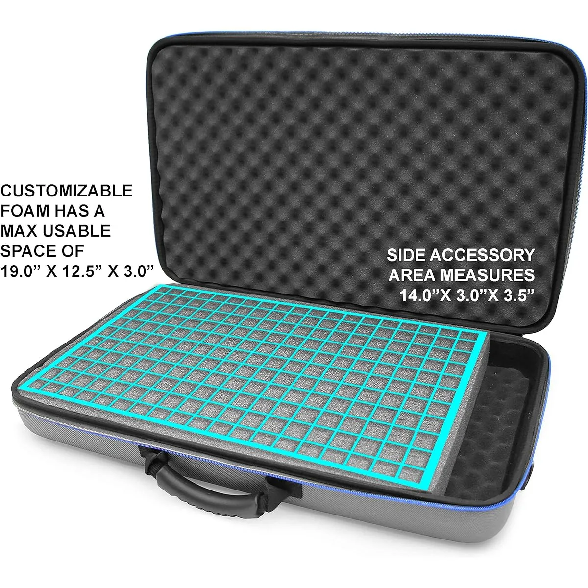 CASEMATIX Studio Mixer Case for Rode RODECaster Pro Podcast Production Studio/Podcasting Microphone/Accessories, Carry Strap and Handle Included, Case Only, Gray, Modern.