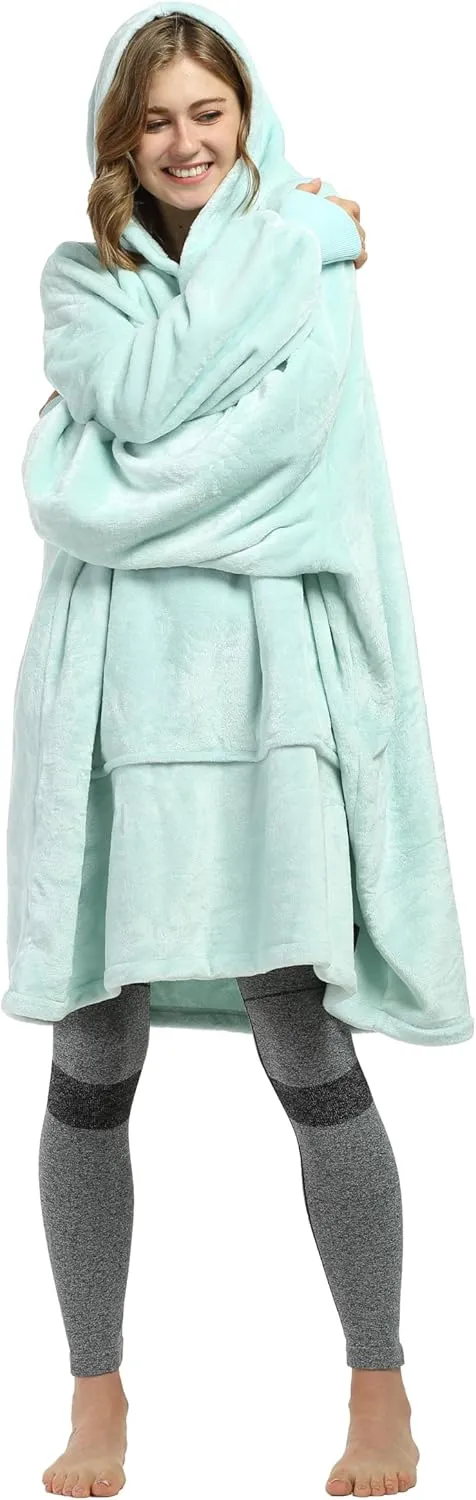 Catalonia Oversized Blanket Hoodie Sweatshirt, Fleece Pullover with Large Front Pocket, for Adults Men Women