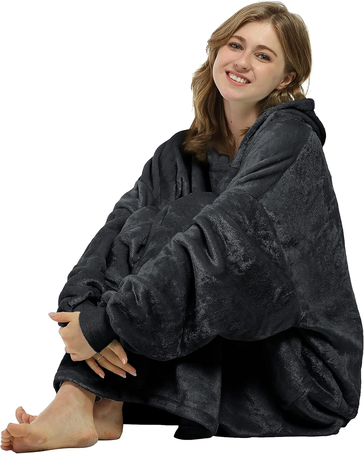 Catalonia Oversized Blanket Hoodie Sweatshirt, Fleece Pullover with Large Front Pocket, for Adults Men Women
