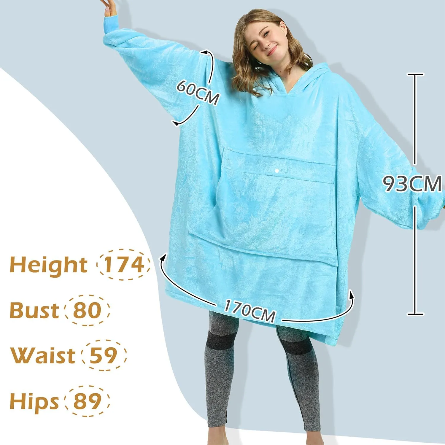 Catalonia Oversized Blanket Hoodie Sweatshirt, Fleece Pullover with Large Front Pocket, for Adults Men Women