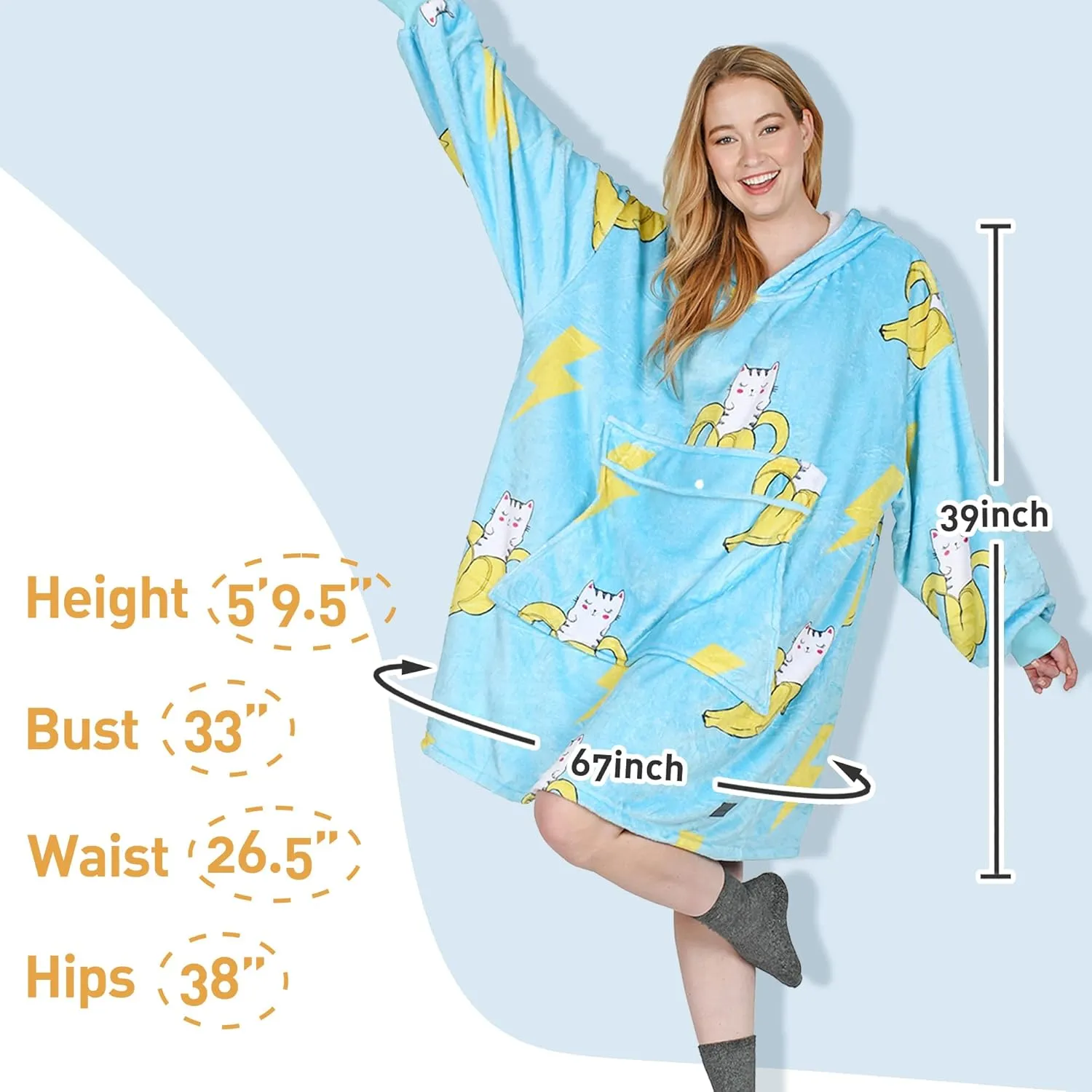 Catalonia Oversized Blanket Hoodie Sweatshirt, Fleece Pullover with Large Front Pocket, for Adults Men Women