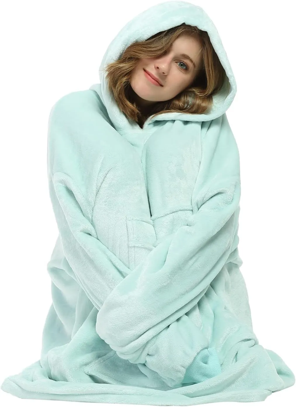 Catalonia Oversized Blanket Hoodie Sweatshirt, Fleece Pullover with Large Front Pocket, for Adults Men Women