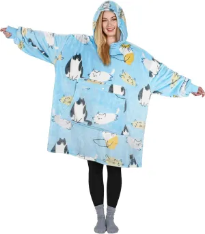 Catalonia Oversized Blanket Hoodie Sweatshirt, Fleece Pullover with Large Front Pocket, for Adults Men Women