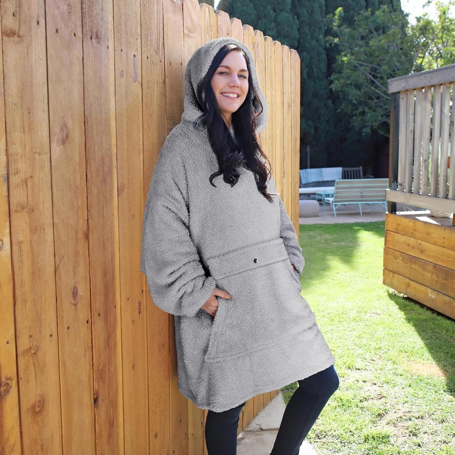 Catalonia Oversized Blanket Hoodie Sweatshirt, Wearable Lounging Fleece Pullover, Gift for Adults Women Men Kids Wife