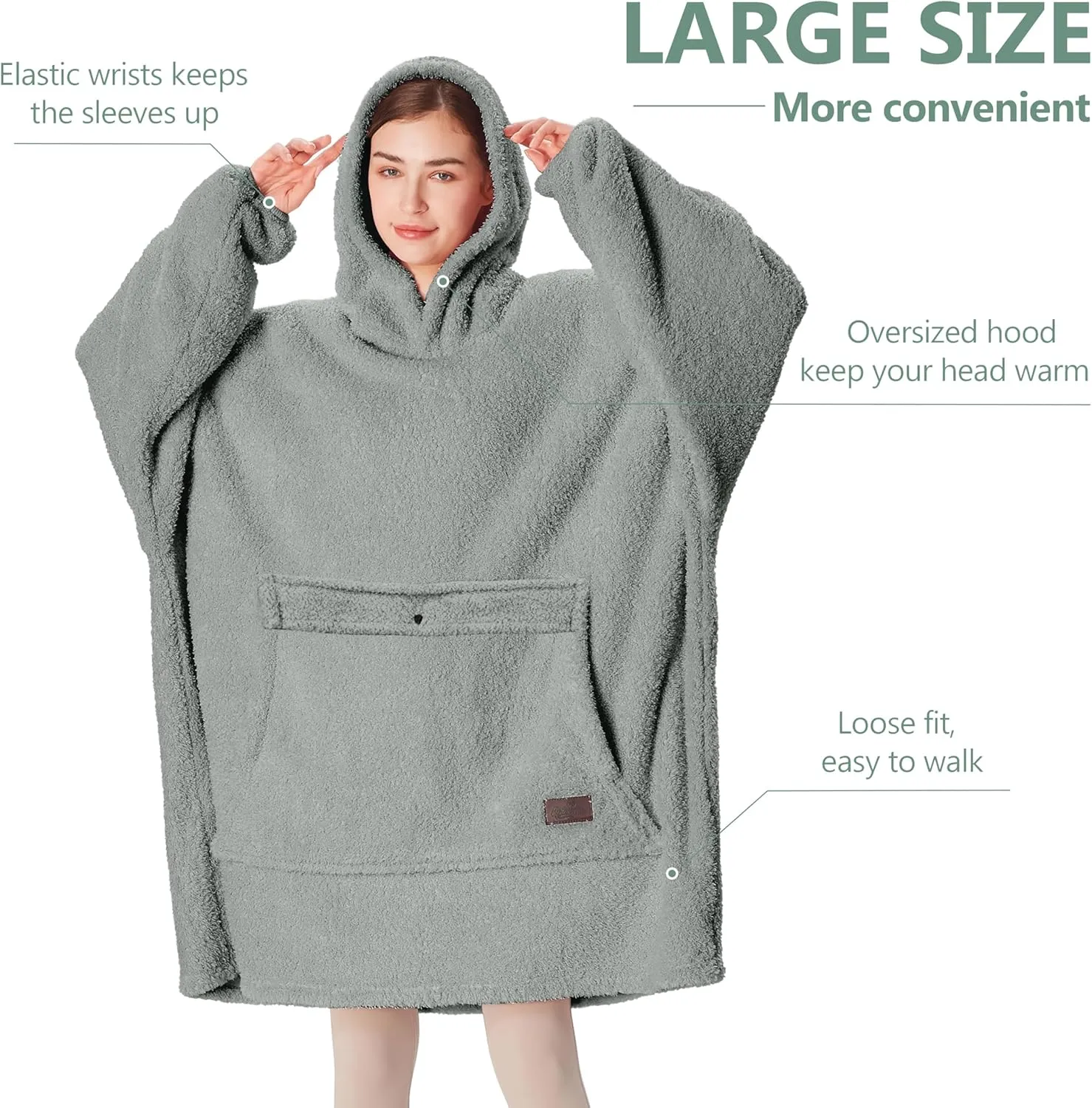 Catalonia Oversized Blanket Hoodie Sweatshirt, Wearable Lounging Fleece Pullover, Gift for Adults Women Men Kids Wife