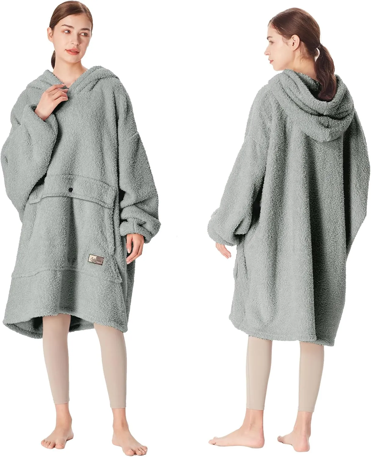 Catalonia Oversized Blanket Hoodie Sweatshirt, Wearable Lounging Fleece Pullover, Gift for Adults Women Men Kids Wife