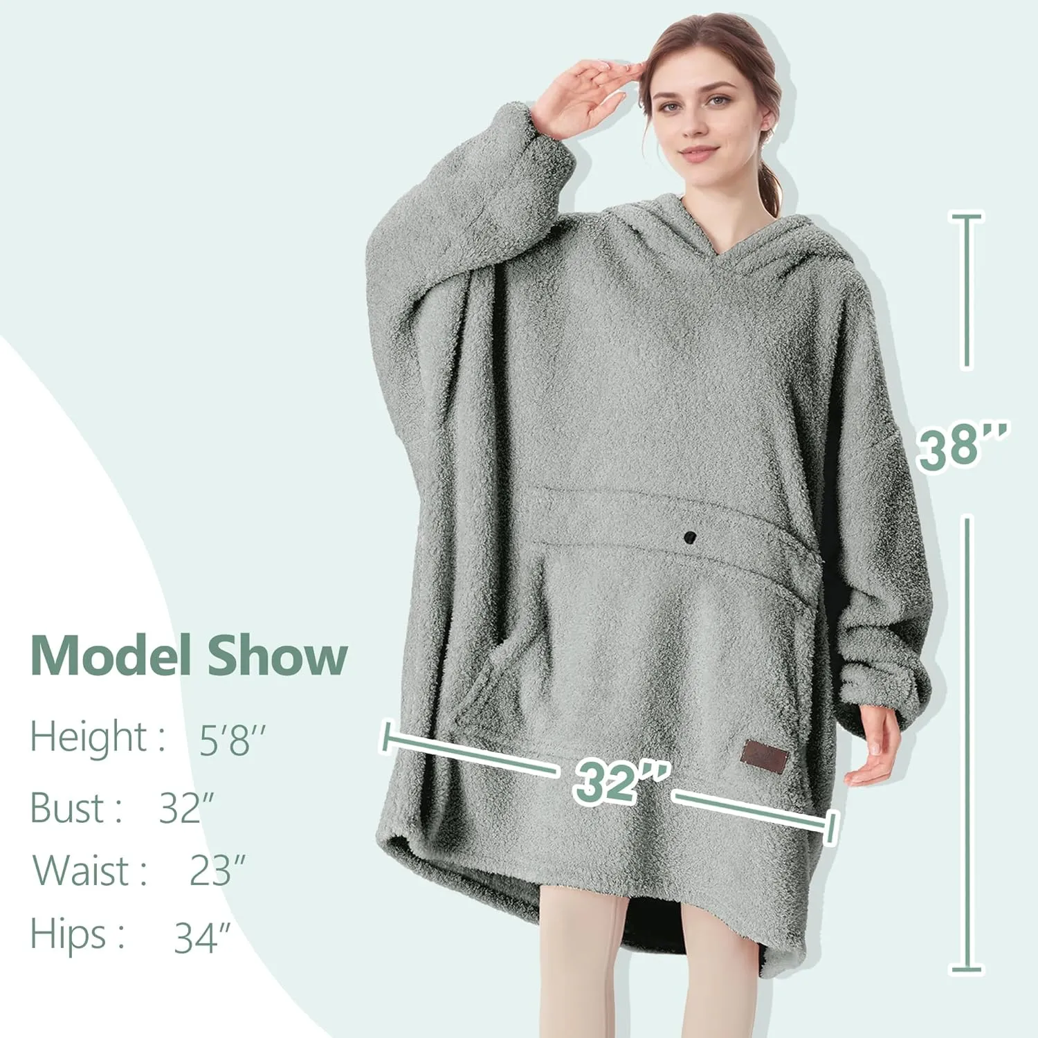 Catalonia Oversized Blanket Hoodie Sweatshirt, Wearable Lounging Fleece Pullover, Gift for Adults Women Men Kids Wife