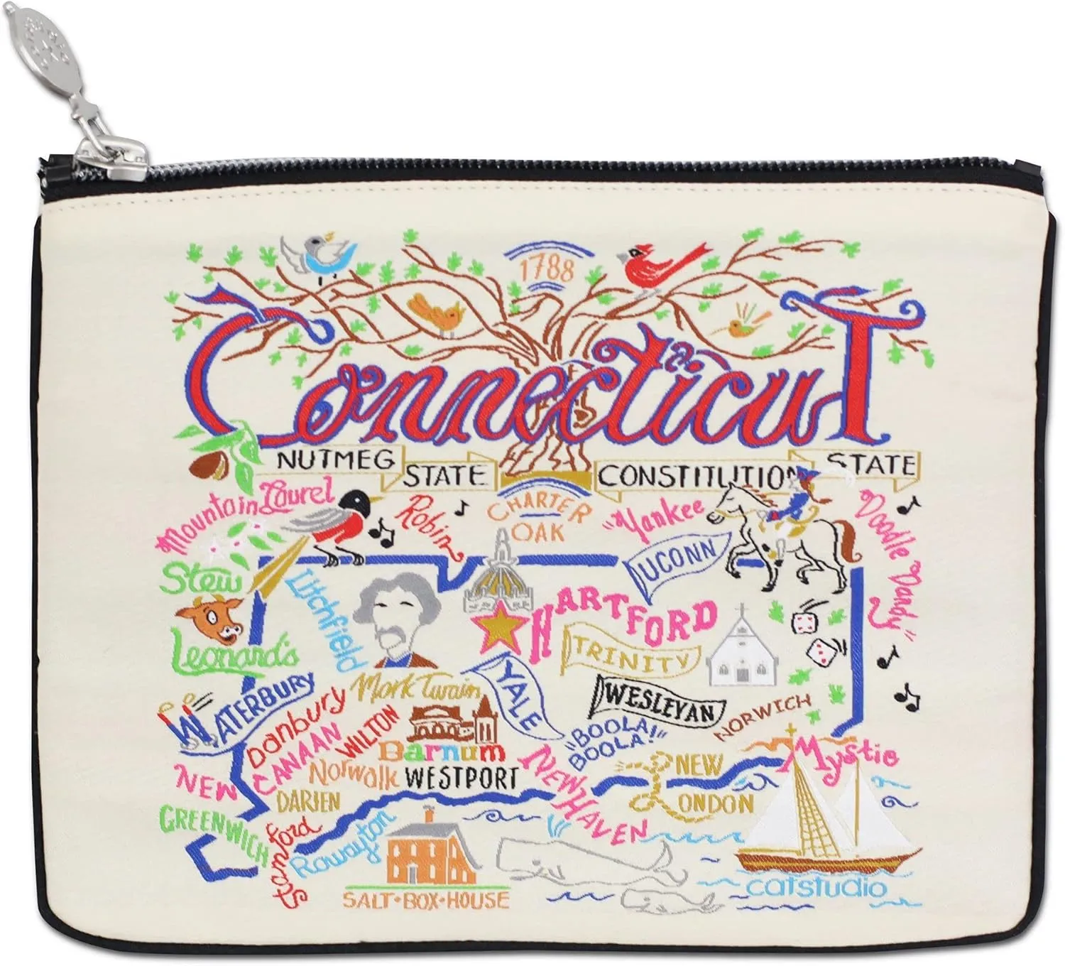 catstudio Connecticut Zipper Pouch Purse | Holds Your Phone, Coins, Makeup, Dog Treats, & Tech Tools