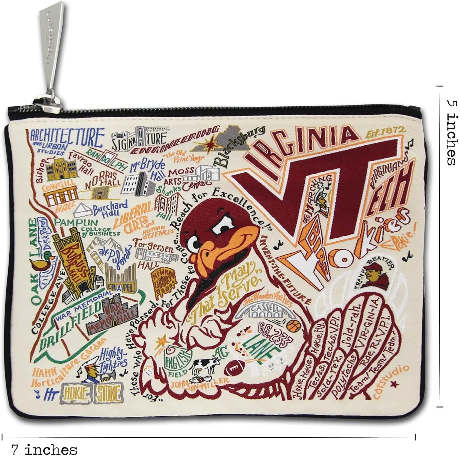 catstudio Virginia Tech Collegiate Zipper Pouch Purse | Holds Your Phone, Coins, Makeup & Tech Tools