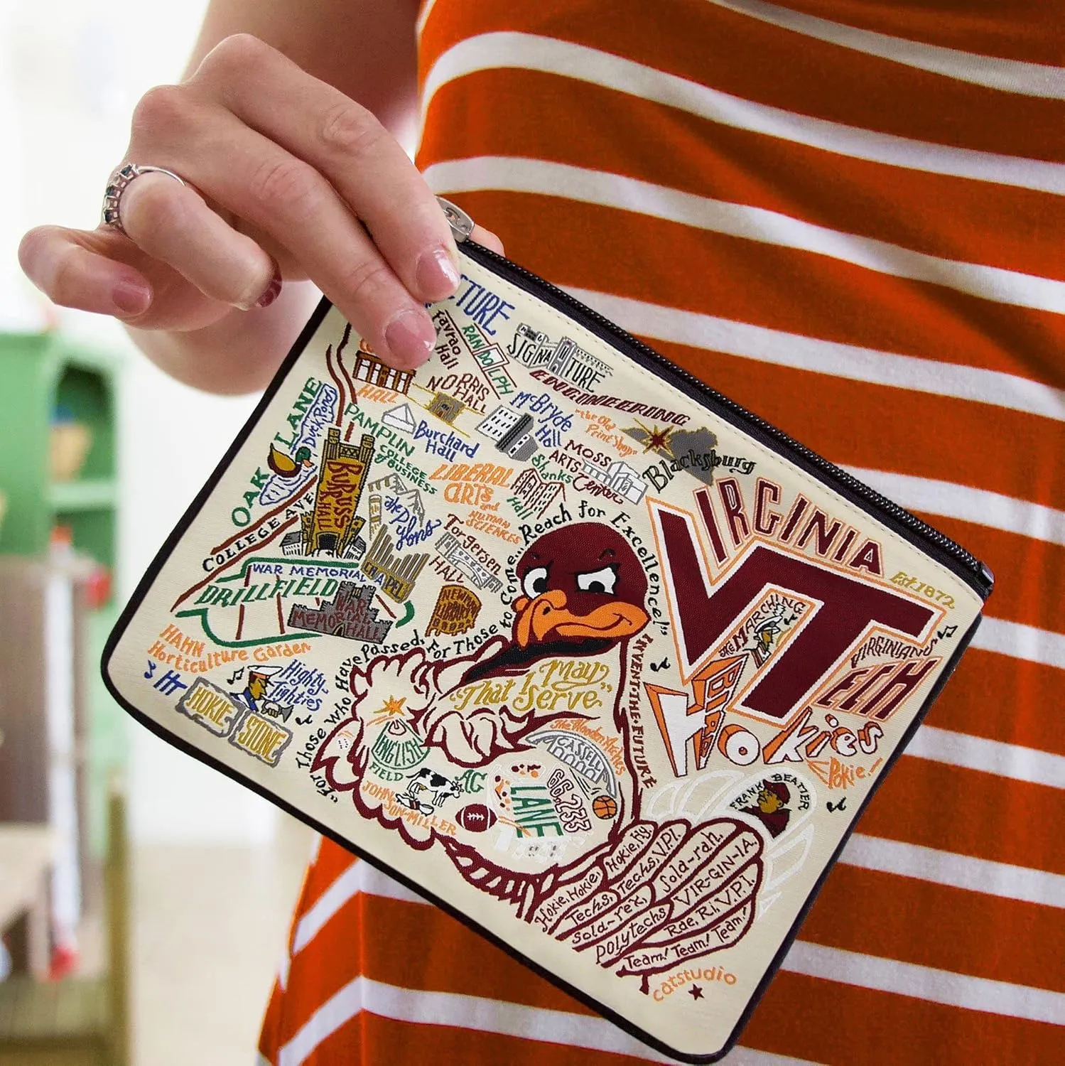 catstudio Virginia Tech Collegiate Zipper Pouch Purse | Holds Your Phone, Coins, Makeup & Tech Tools