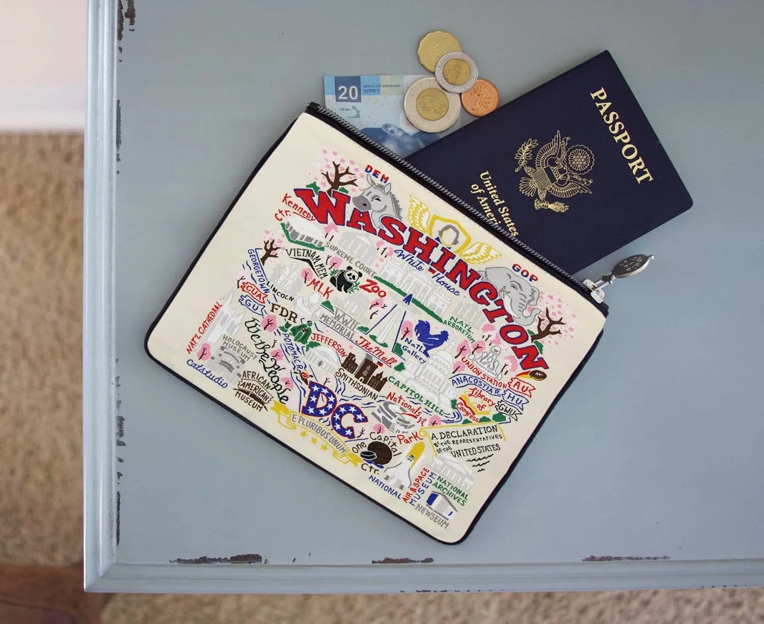 catstudio Washington DC Zipper Pouch Purse | Holds Your Phone, Coins, Makeup, Dog Treats, & Tech Tools