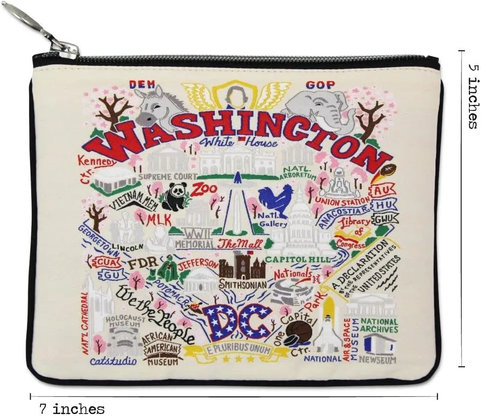catstudio Washington DC Zipper Pouch Purse | Holds Your Phone, Coins, Makeup, Dog Treats, & Tech Tools