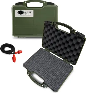Cedar Mill Fine Firearms Hard Gun Cases for Handguns - TSA Approved Firearm Travel Case, Military-Grade Pistol Carrying Case with DS3TeK, Dual-Lock System & Customizable EPE Foam