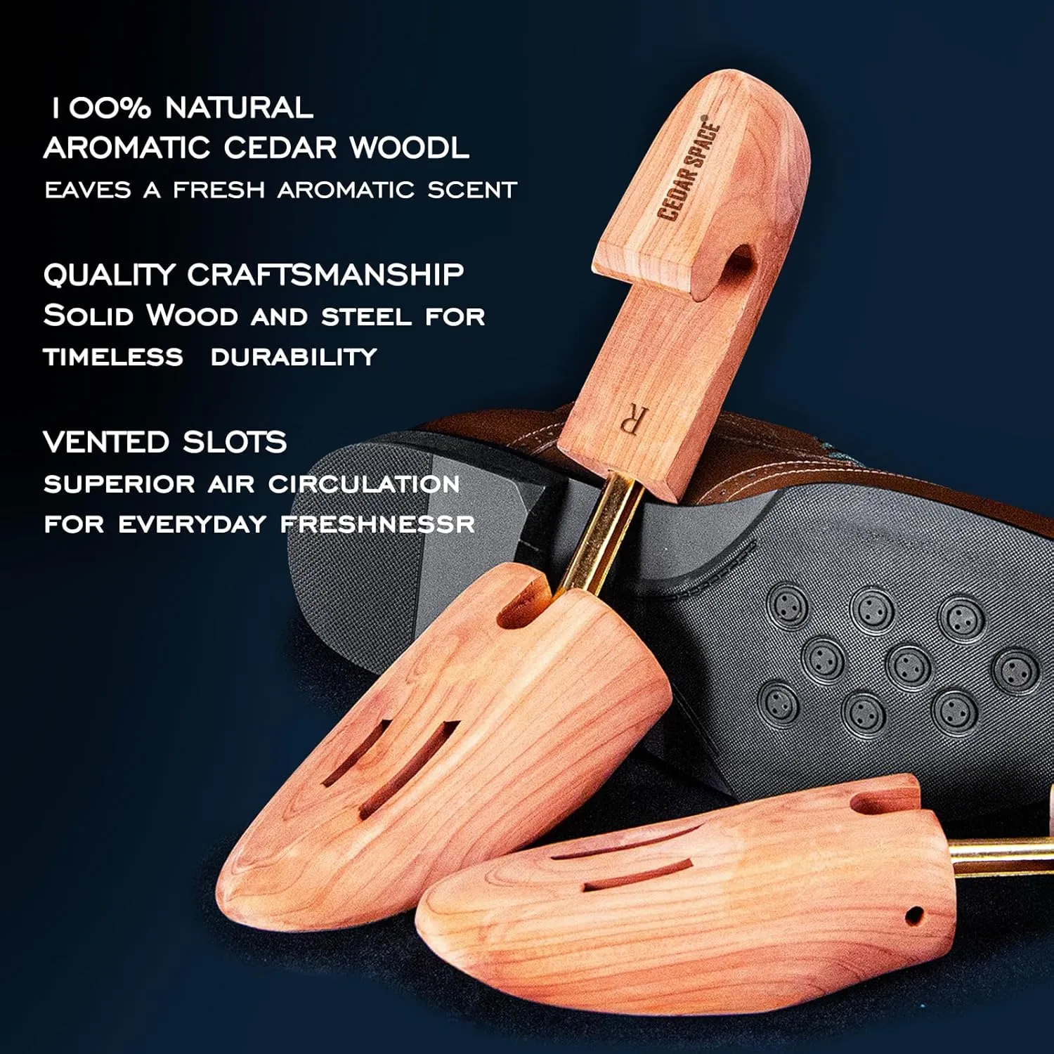 Cedar Space Wooden Shoe Stretcher Tree, 6.5-14 Sizes Cedar Wood Shoe Trees,2/4PC Shoe Stretcher for Men, Sneakers,Boots