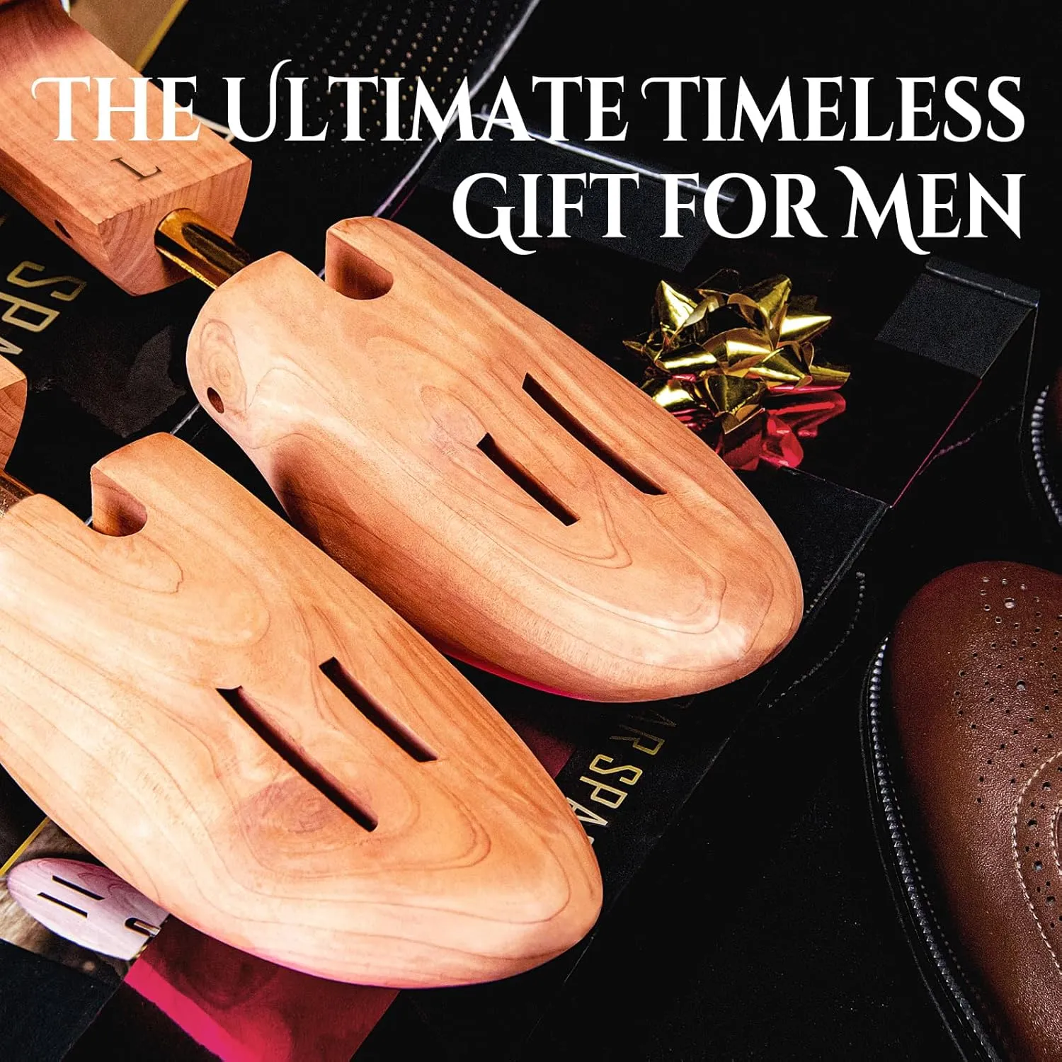 Cedar Space Wooden Shoe Stretcher Tree, 6.5-14 Sizes Cedar Wood Shoe Trees,2/4PC Shoe Stretcher for Men, Sneakers,Boots