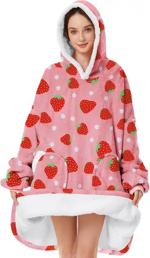 Century Star Wearable Blanket Hoodies for Women Men Sherpa Oversized Thick Cozy Fleece Soft Warm Adult Sweatshirt Hooded