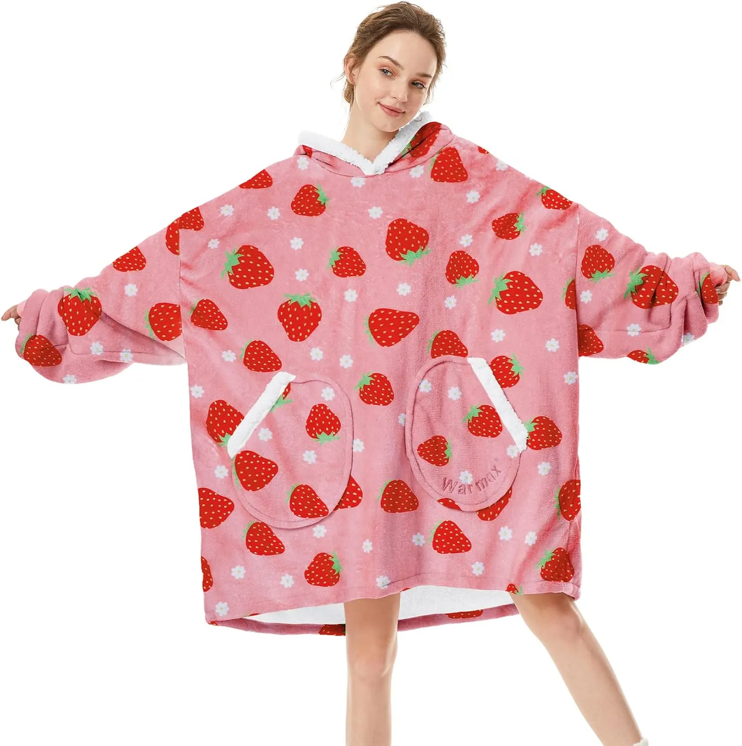 Century Star Wearable Blanket Hoodies for Women Men Sherpa Oversized Thick Cozy Fleece Soft Warm Adult Sweatshirt Hooded
