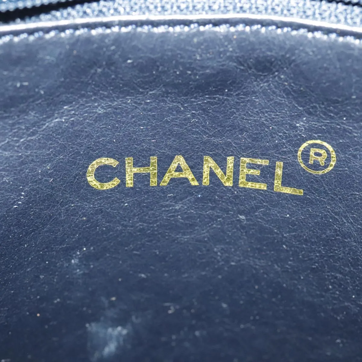 CHANEL Chain Tote Bag Canvas Lamb Skin Beige Black CC 93080