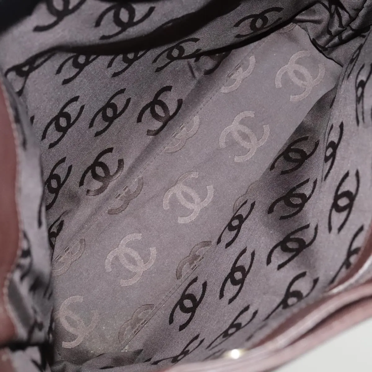 CHANEL Chain Tote Bag Leather Brown CC bs18700